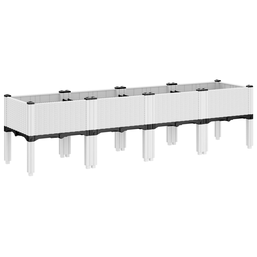 Jardinera Con Patas Pp Blanco 160x40x42 Cm_4