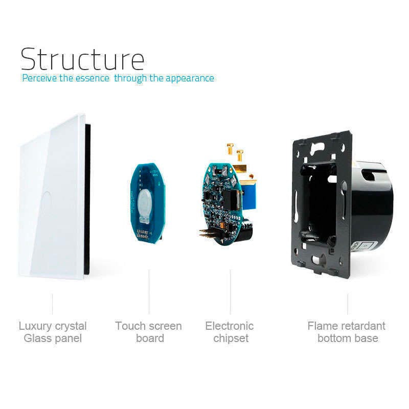 Interruptor Táctil Doble, Frontal Rosa_2