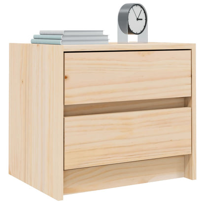 Mesita De Noche Madera Maciza De Pino 40x31x35,5 Cm_1