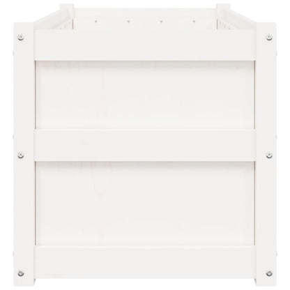 Jardinera De Madera Maciza De Pino Blanca 90x50x50 Cm_5