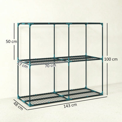 Outsunny Soporte Para Plantas De 3 Niveles De Acero 143x48x100 Cm Verde Oscuro_2