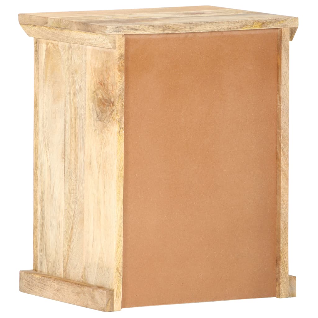 Mesita De Noche Con Puerta Madera Maciza De Mango 40x30x50 Cm_2