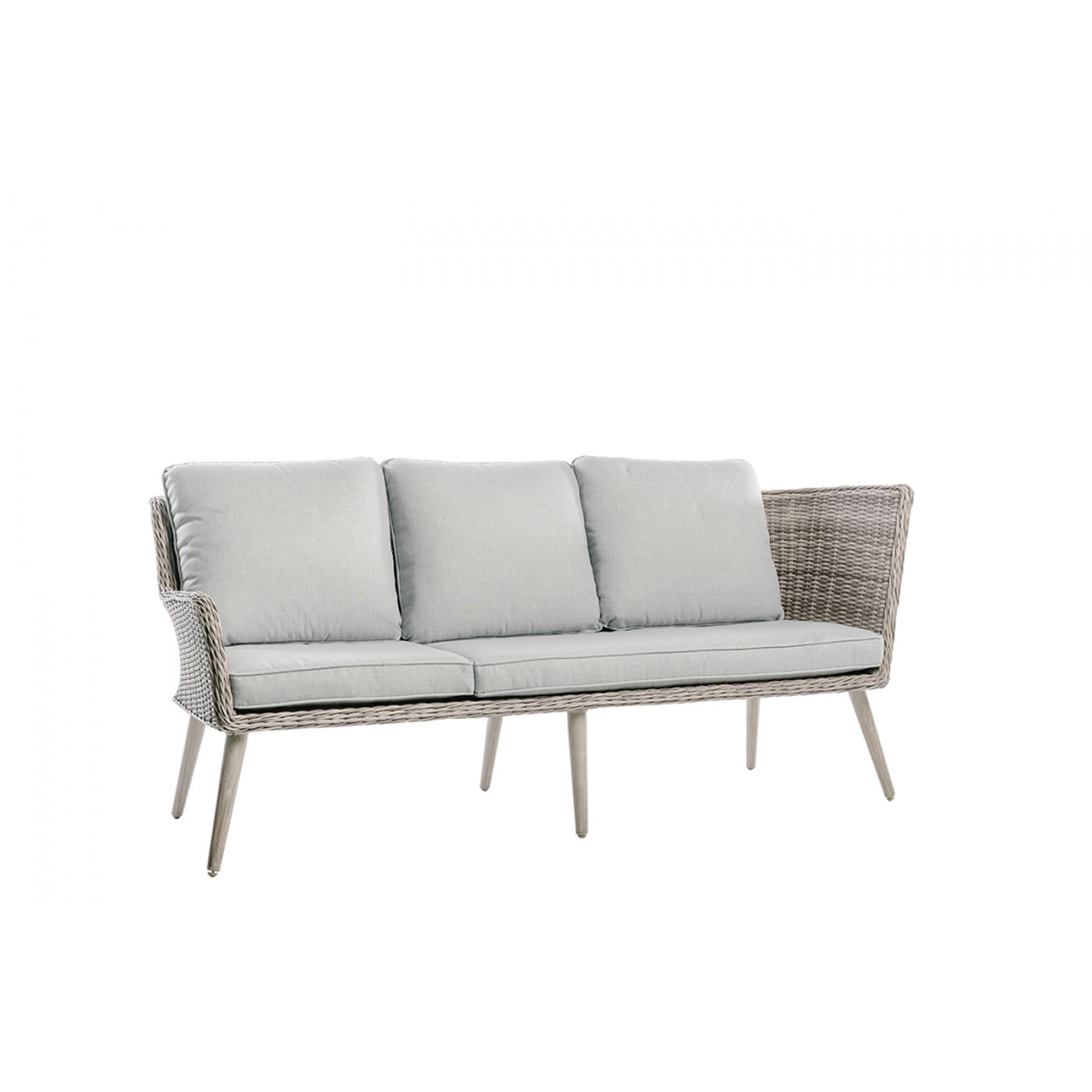 Conjunto De Jardín Esquinero Havana Para 6 Personas En Resina Redonda Beige Gris Y Aluminio 2 Sofás + 1 Mesa De Centro - Muebles De Jardín_2