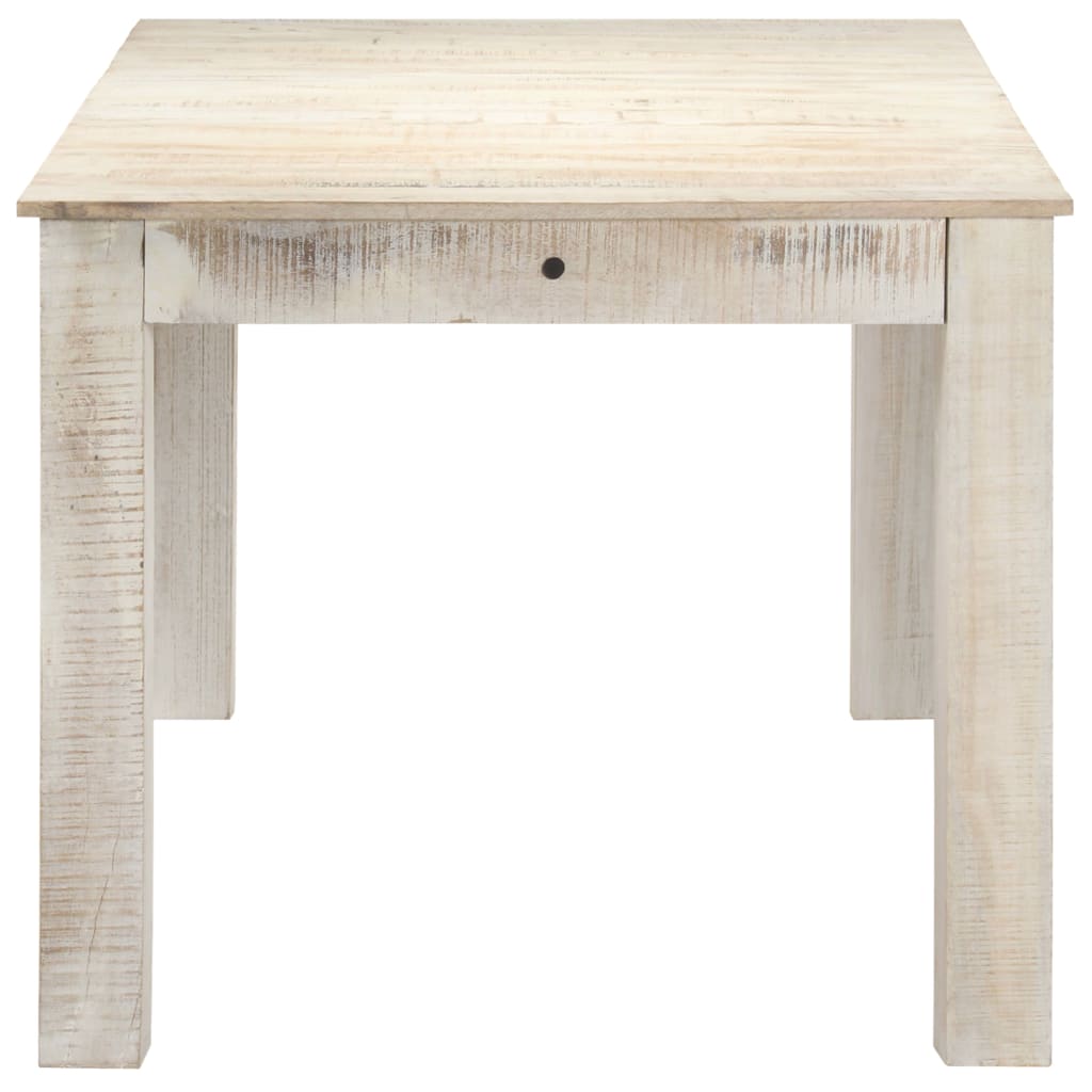 Mesa De Comedor De Madera Maciza De Mango Blanco 180x90x76 Cm_1