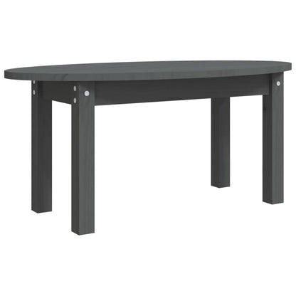 Mesa De Centro De Madera Maciza De Pino Gris 80x40x35 Cm_0