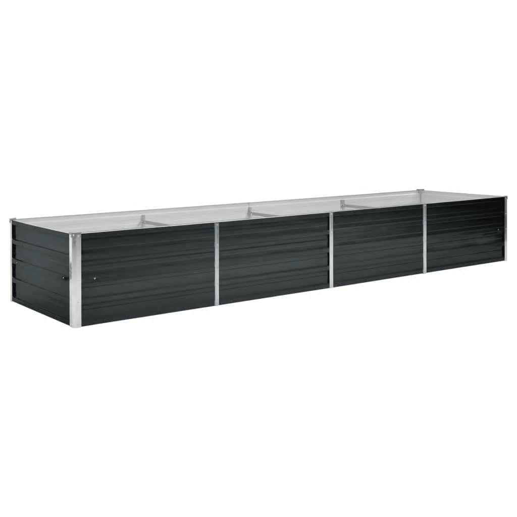 Arriate De Acero Galvanizado Gris Antracita 320x80x45 Cm_0