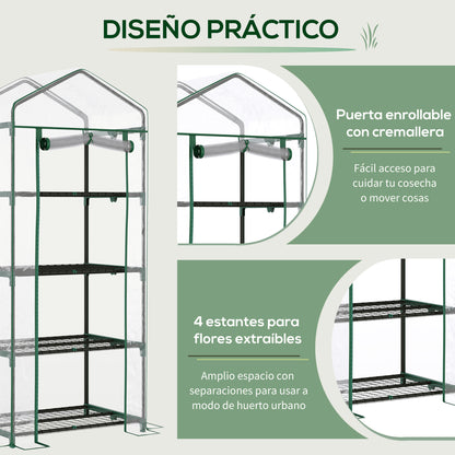 Outsunny Invernadero De Jardín Con 4 Estantes Para Cultivo Plantas 70x50x160 Cm_5