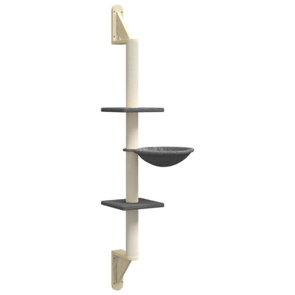 Vidaxl Árbol Rascador Para Gatos De Pared Gris Oscuro 142,5 Cm_0