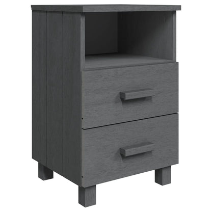 Mesita De Noche Hamar Madera Maciza Pino Gris Oscuro 40x35x62cm_0
