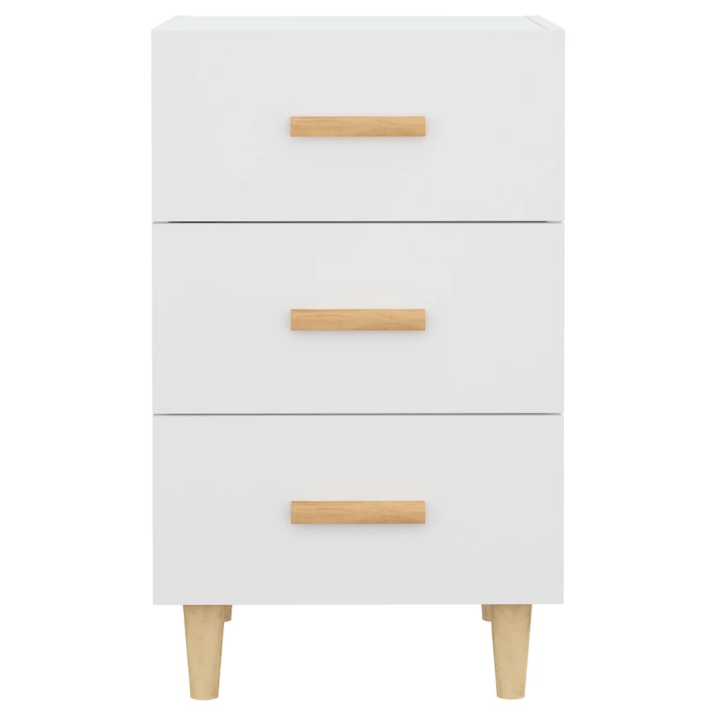 Mesita De Noche Madera De Ingeniería Blanco 40x40x66 Cm_2