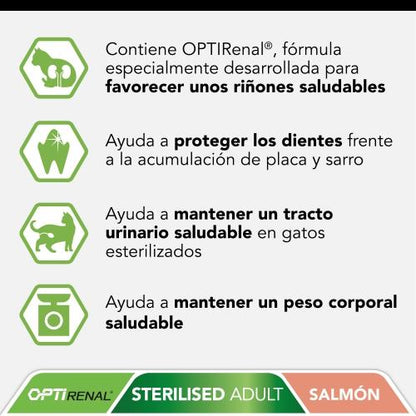 PRO PLAN Gato Esterilizado OPTIRENAL Salmón 1,5 Kg 1,5 kg
