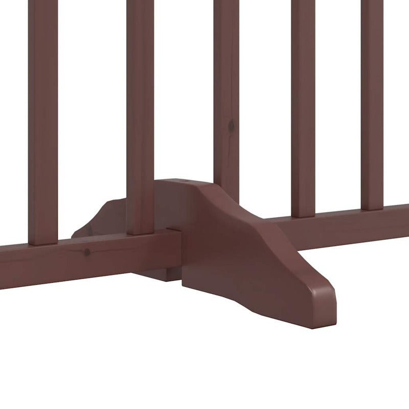 Vidaxl Puerta De Perros Plegable 15 Paneles Madera Álamo Marrón 750 Cm_5