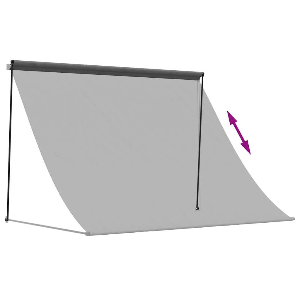 Toldo Retráctil De Tela Y Acero Gris Antracita 200x150 Cm_5