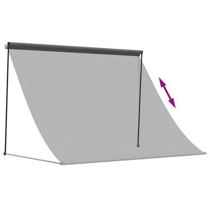 Toldo Retráctil De Tela Y Acero Gris Antracita 200x150 Cm_5