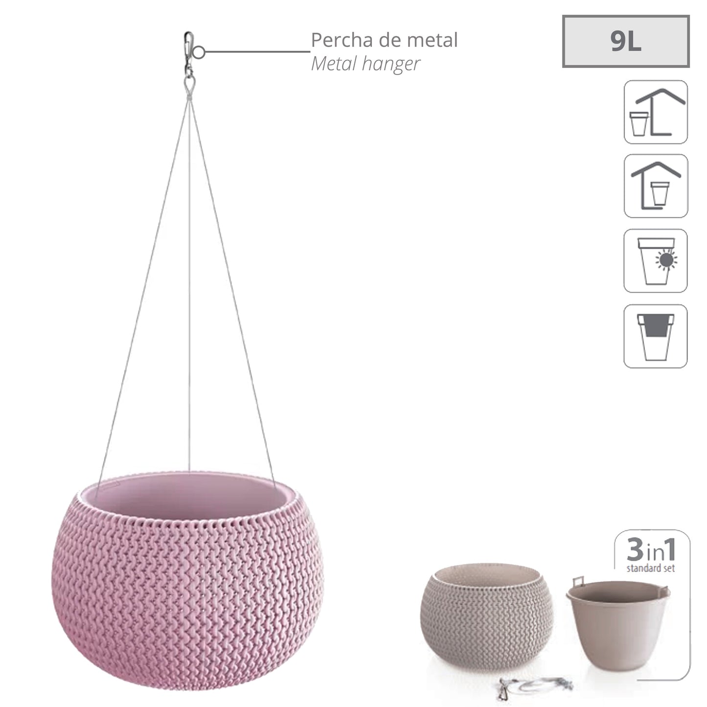 Maceta Splofy Bowl Ws 9l., Con Depósito, Dimensiones (mm) 370x370x218, Color Arándano Claro_2