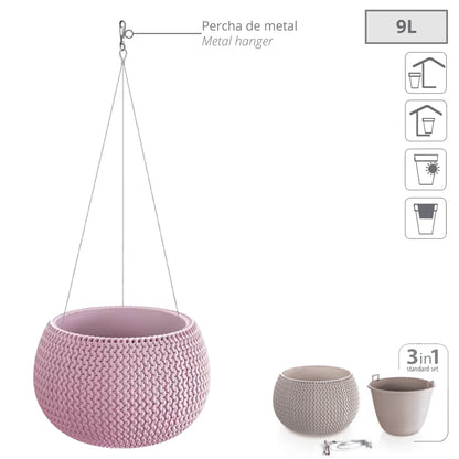 Maceta Splofy Bowl Ws 9l., Con Depósito, Dimensiones (mm) 370x370x218, Color Arándano Claro_2