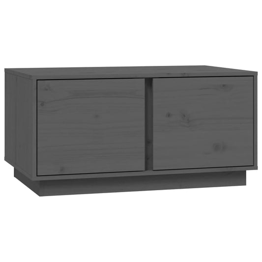 Mesa De Centro Madera Maciza De Pino Gris 80x50x40 Cm_0