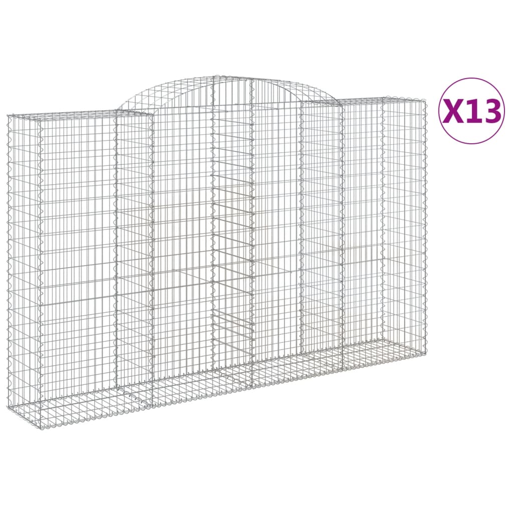 Cestas De Gaviones 13 Uds Forma De Arco Hierro 300x50x180/200cm_0