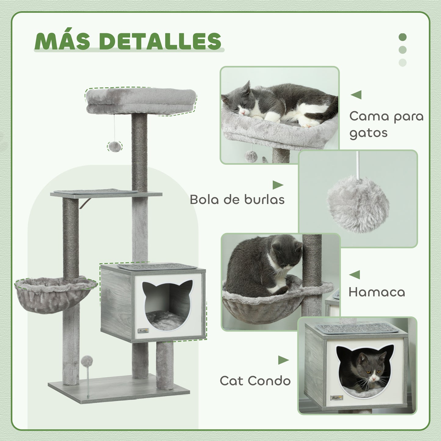 Pawhut Árbol Rascador Para Gatos_4