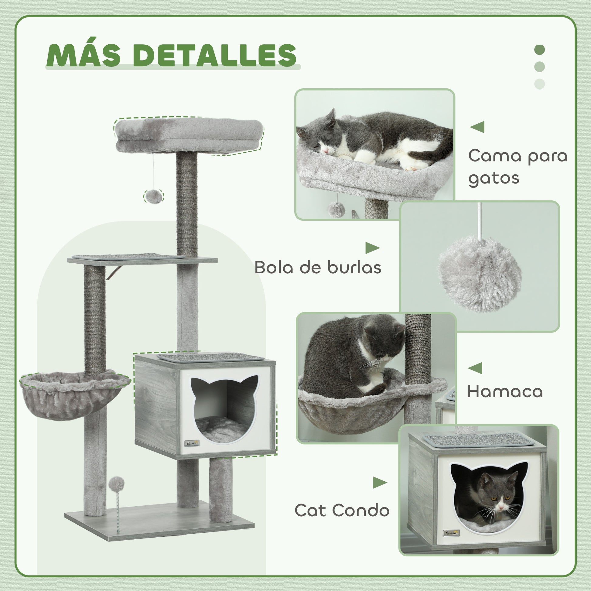 Pawhut Árbol Rascador Para Gatos_4