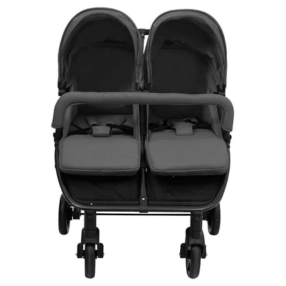 Vidaxl Carrito Para Gemelos De Acero Gris Oscuro Y Negro_1