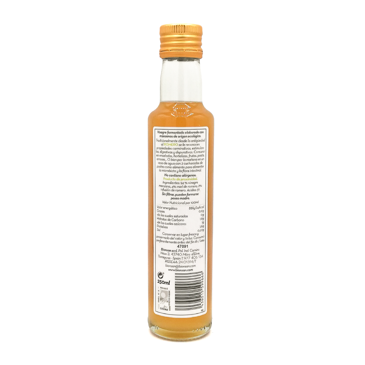 Pack 3 Vinagres De Manzana Sabores Eco Bionsan 250ml_2