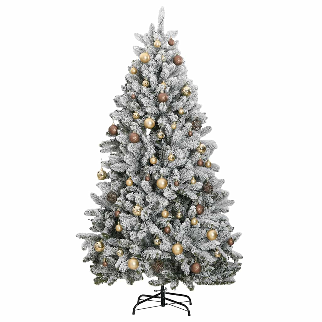 Vidaxl Árbol De Navidad Artificial Con Bisagras 300 Led Y Bolas 210 Cm_3
