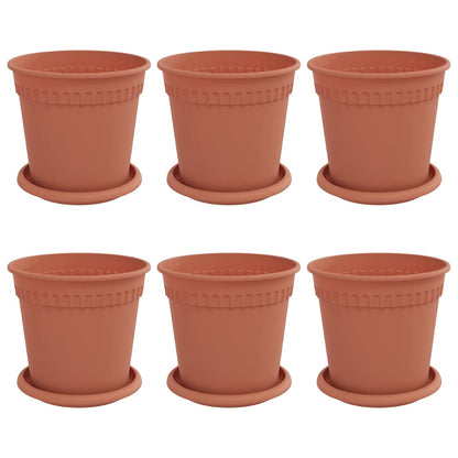 Macetas 6 Pcs Rojo Ladrillo Ø 17 X 14 Cm Plástico_0