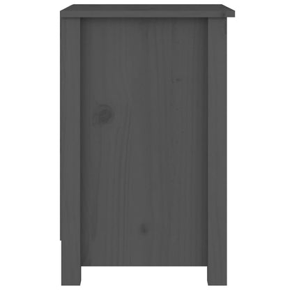 Mesitas De Noche 2 Uds Madera Maciza De Pino Gris 40x35x55 Cm_3