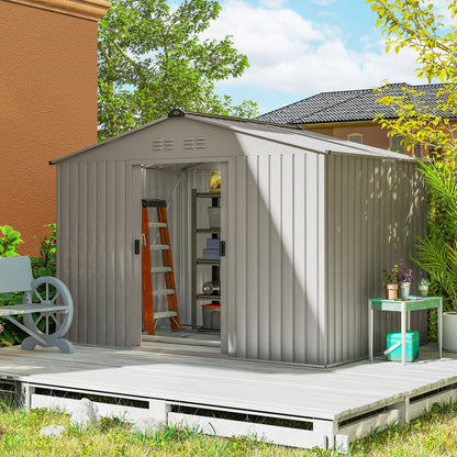 Outsunny Caseta De Jardín Exterior 4,9 M² 277x195x192 Cm Con Puerta Corredera_1