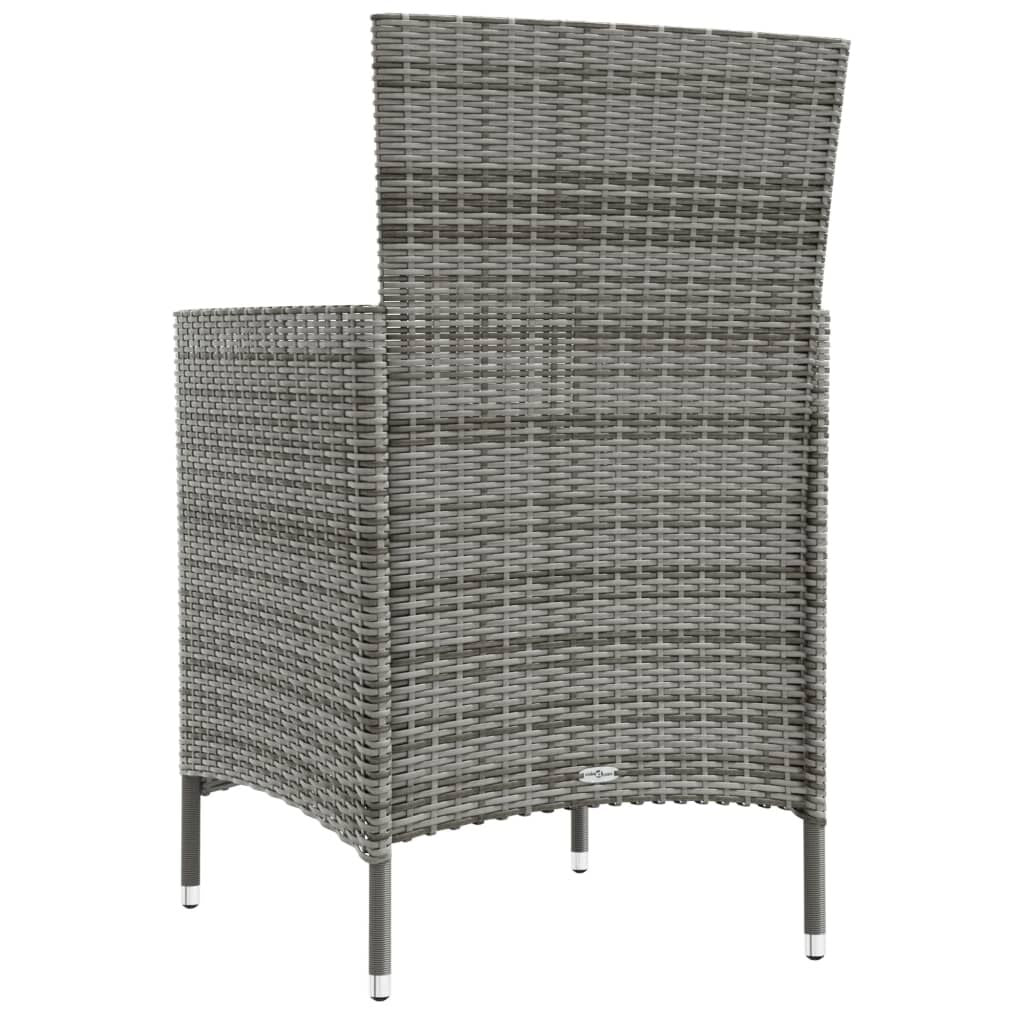 Vidaxl Sillas De Jardín 2 Unidades Con Cojines Ratán Sintético Gris_4