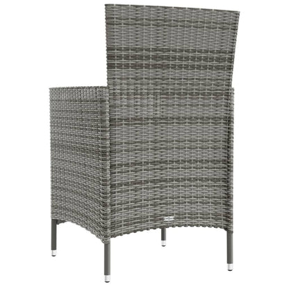 Vidaxl Sillas De Jardín 2 Unidades Con Cojines Ratán Sintético Gris_4