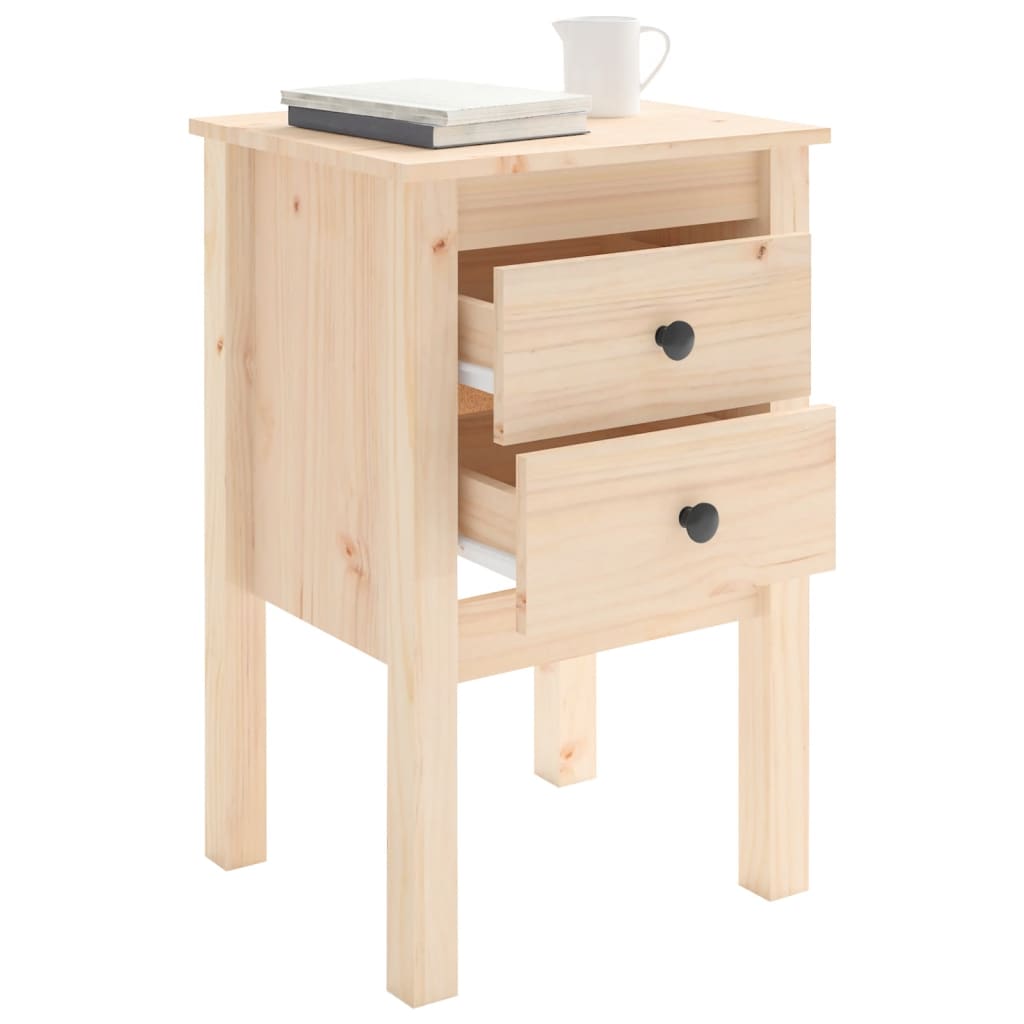 Mesitas De Noche 2 Uds Madera Maciza De Pino 40x35x61,5 Cm_2