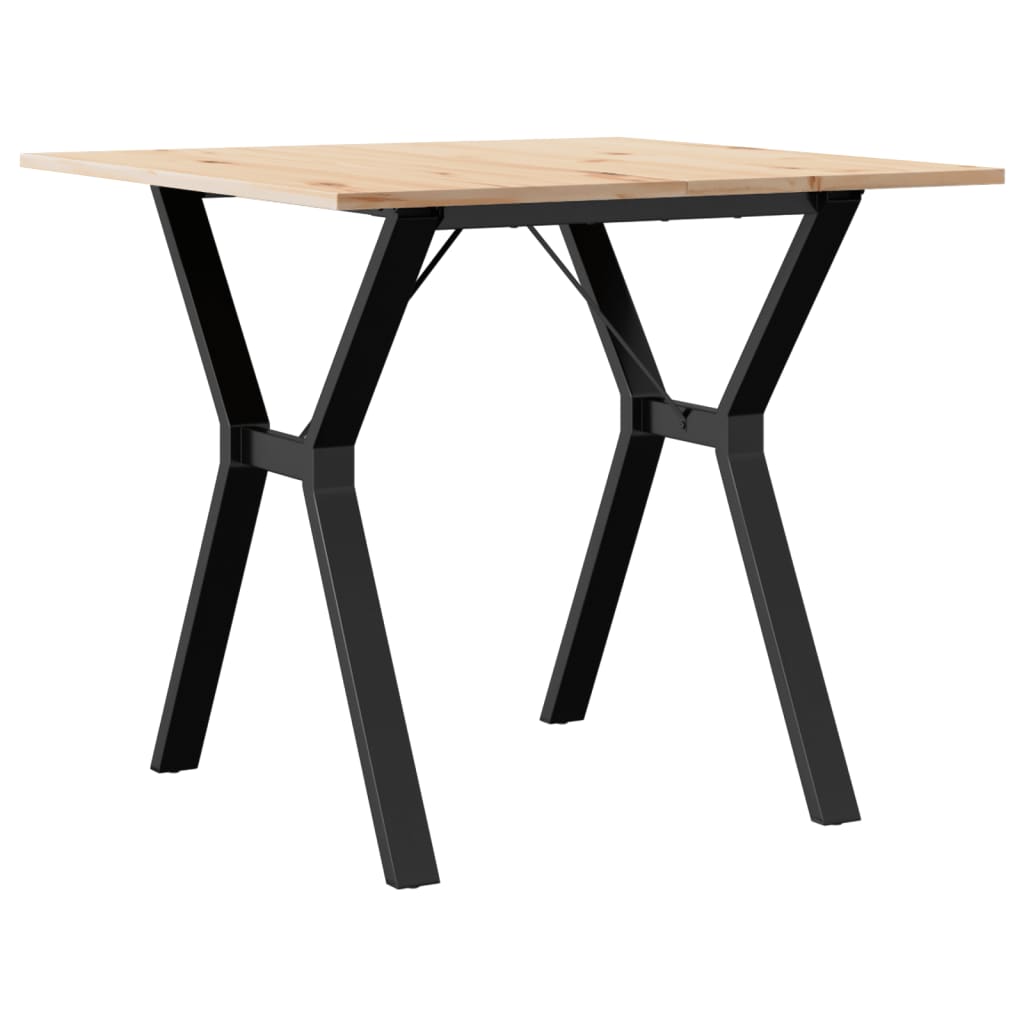 Mesa De Comedor Marco Y Madera Maciza Pino Y Acero 90x90x75 Cm_4