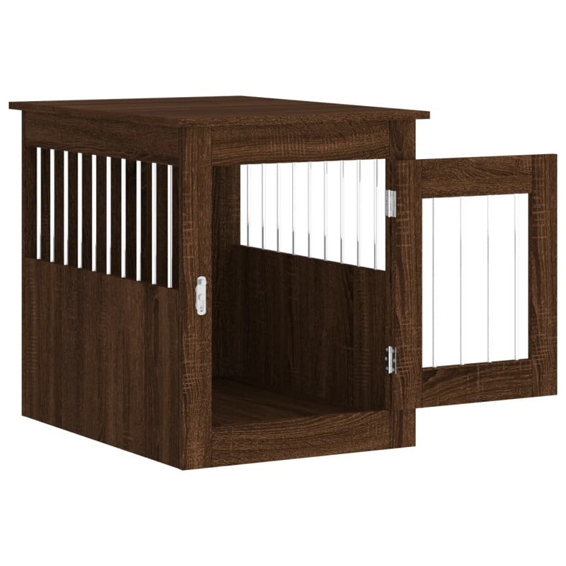 Vidaxl Jaula Para Perros Madera De Ingeniería Roble Marrón 55x75x65 Cm_5