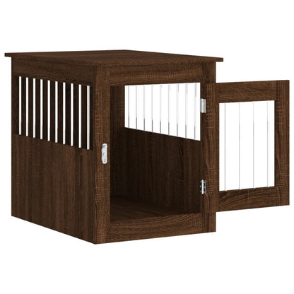 Vidaxl Jaula Para Perros Madera De Ingeniería Roble Marrón 55x75x65 Cm_5