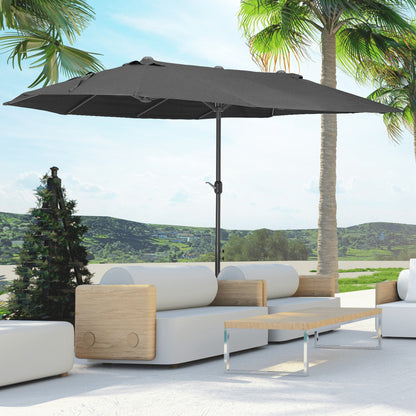 Outsunny Sombrilla Doble Extragrande 4,6x2,7 M Protección Solar Con Manivela_1