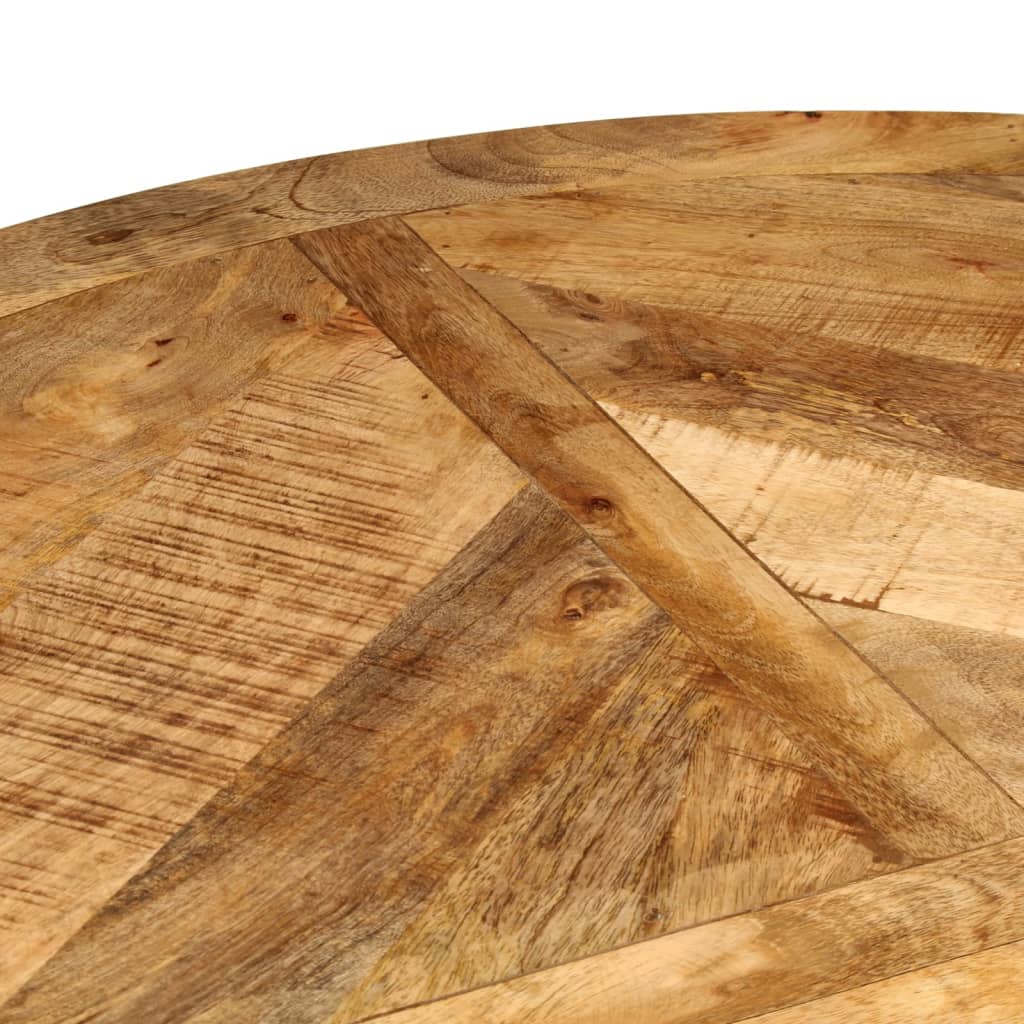 Mesa De Comedor Madera Maciza De Mango Sin Tratar Ø110x75 Cm_2