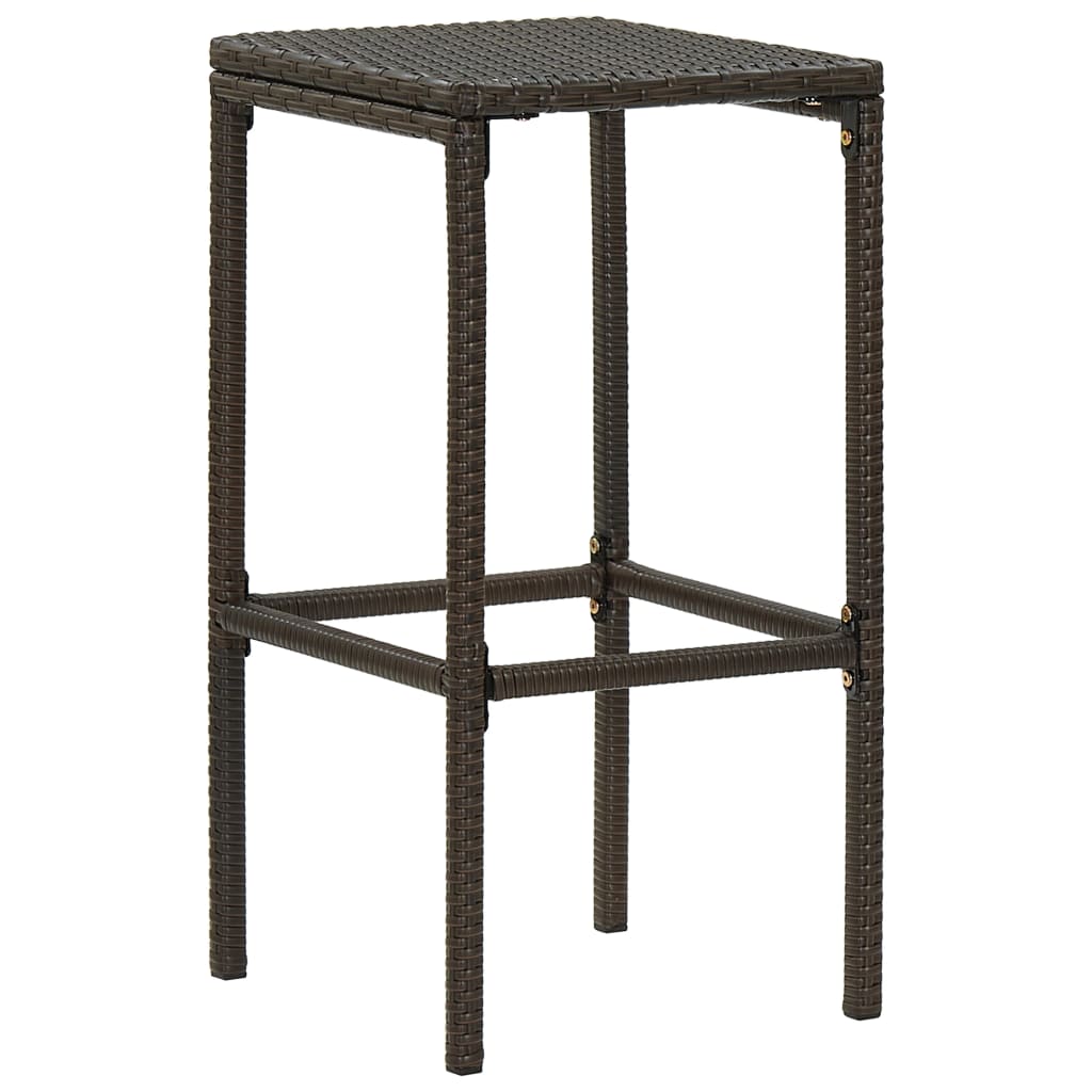 Taburetes De Cocina Con Cojines 3 Uds Ratán Sintético Marrón_1