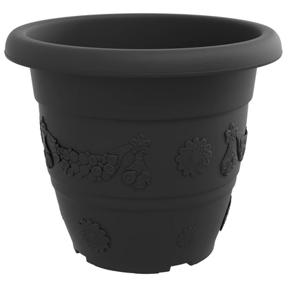 Macetas 24 Uds. Negro Ø 39 X 32 Cm Plástico_5