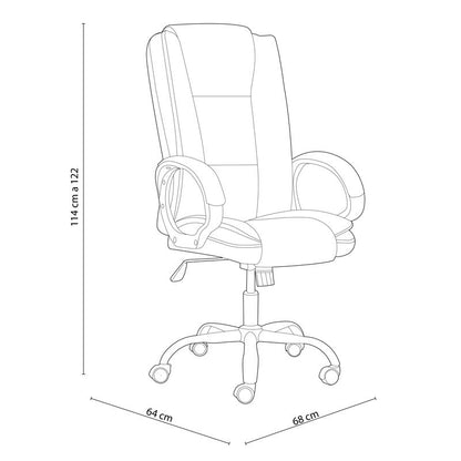 Silla De Oficina Atlas Tapizado, Negro, 68 X 114–122 X 64_4