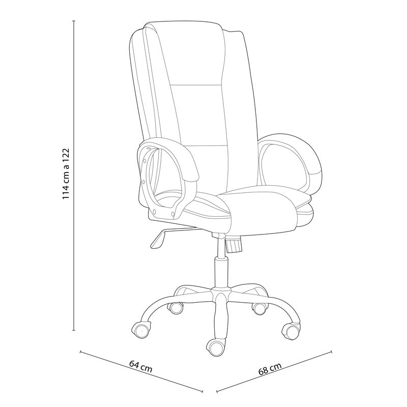 Silla De Oficina Atlas Tapizado, Blanco, 68 X 114–122 X 64_4