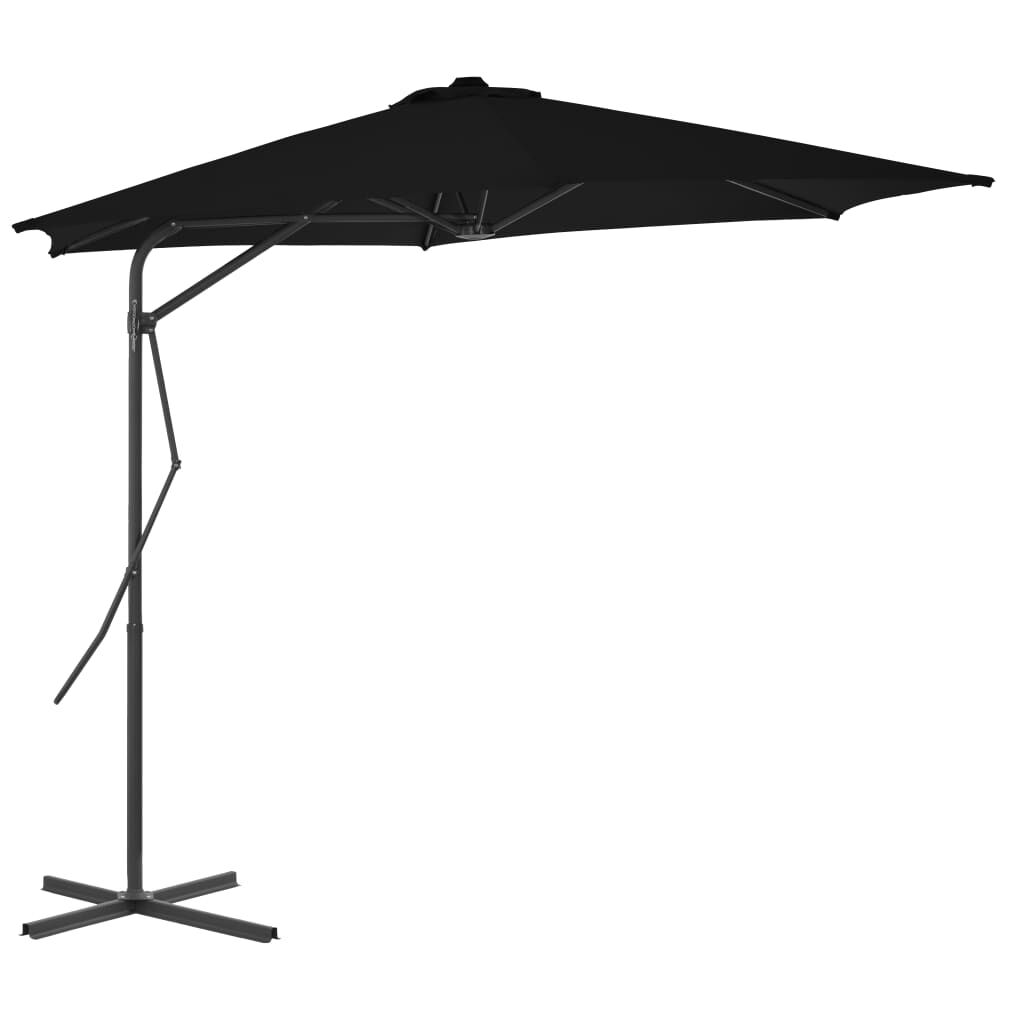 Vidaxl Sombrilla De Jardín Con Palo De Acero Negro 300x230 Cm_1