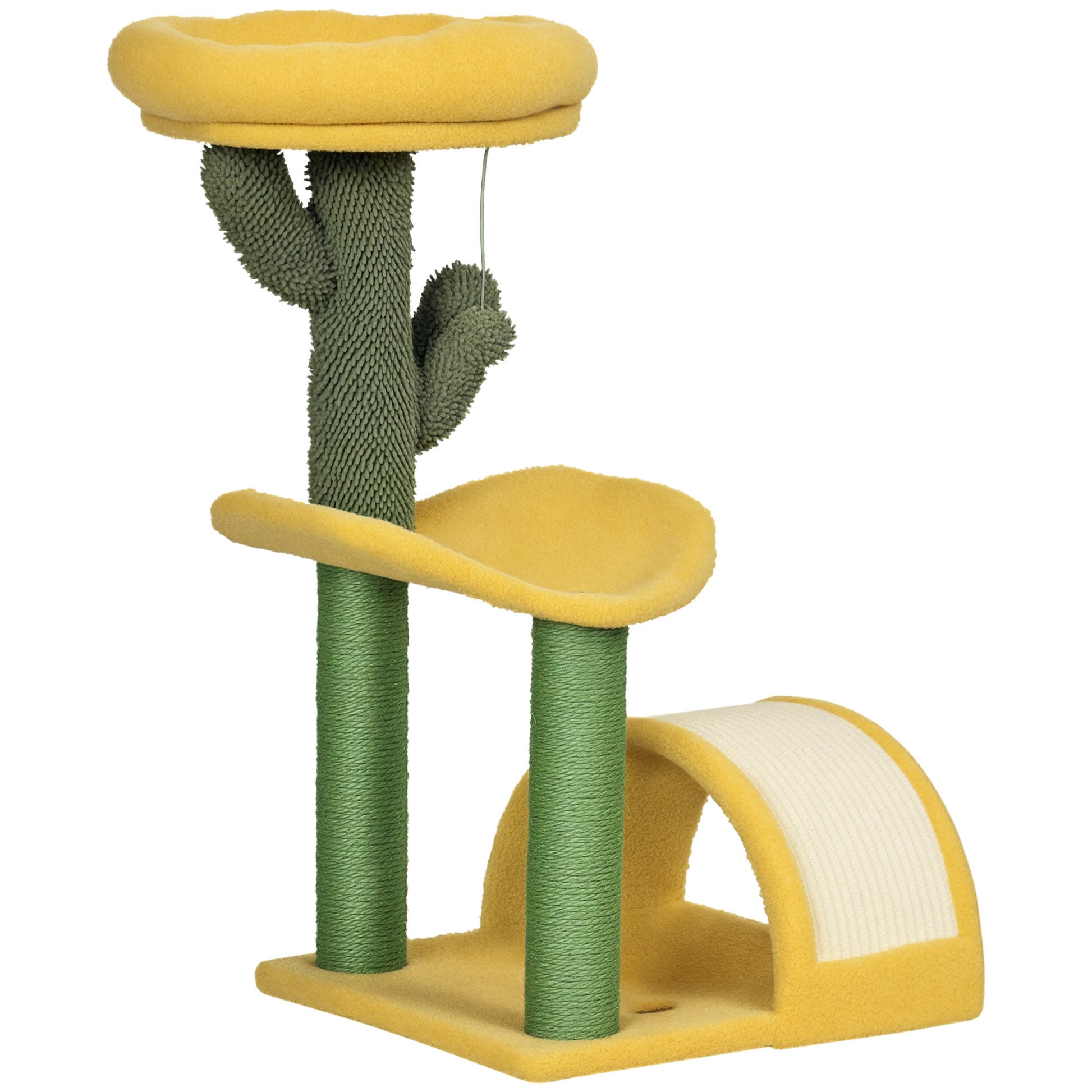 Pawhut Árbol Rascador Para Gatos Con Cama Poste De Sisal Rascadora 40x35x72 Cm_0