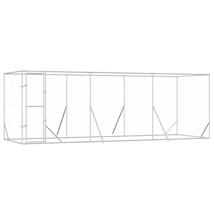 Perrera De Exterior Acero Galvanizado Plateado 6x2x2 M_0