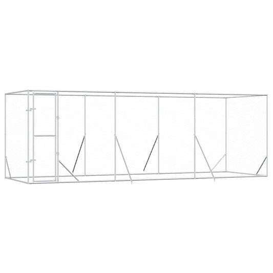 Perrera De Exterior Acero Galvanizado Plateado 6x2x2 M_0