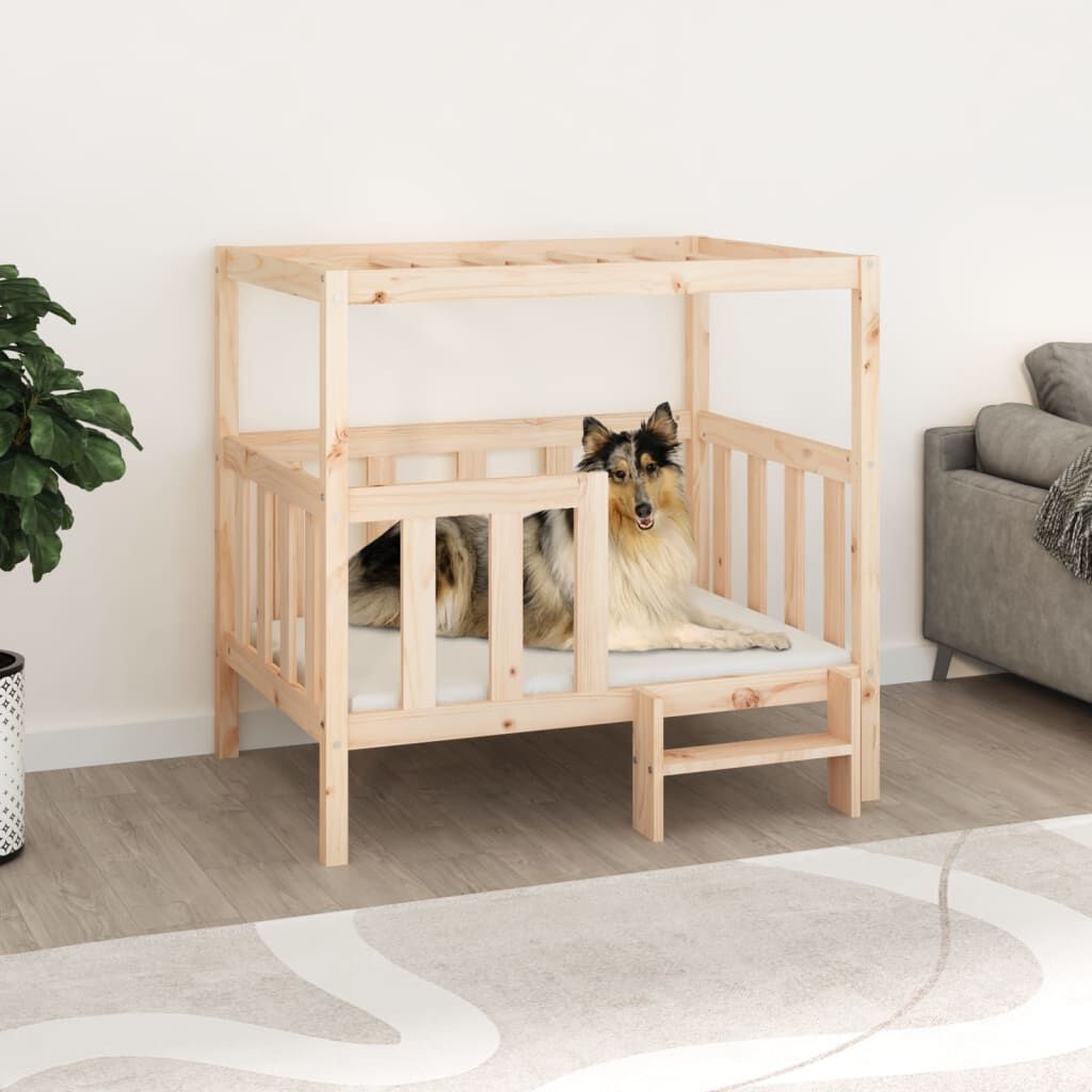 Vidaxl Cama Para Perros Madera Maciza De Pino 105,5x83,5x100 Cm_1