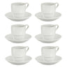 Set 6 Tazas Cafe Porcelana Blanca Con Pl Colección Vessia