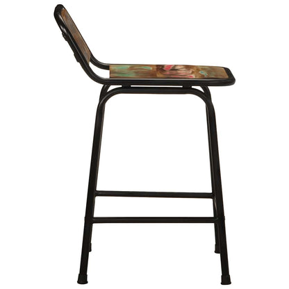 Taburetes De Barra 4 Uds 46x35,5x70 Madera Maciza Reciclada_1