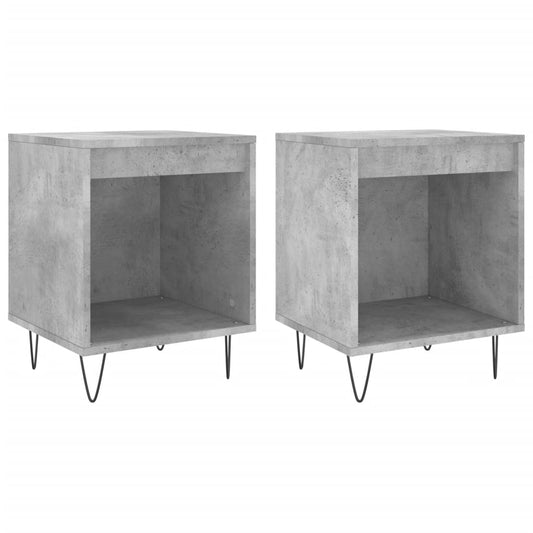Mesitas Noche 2 Uds Madera Ingeniería Gris Hormigón 40x35x50 Cm_0